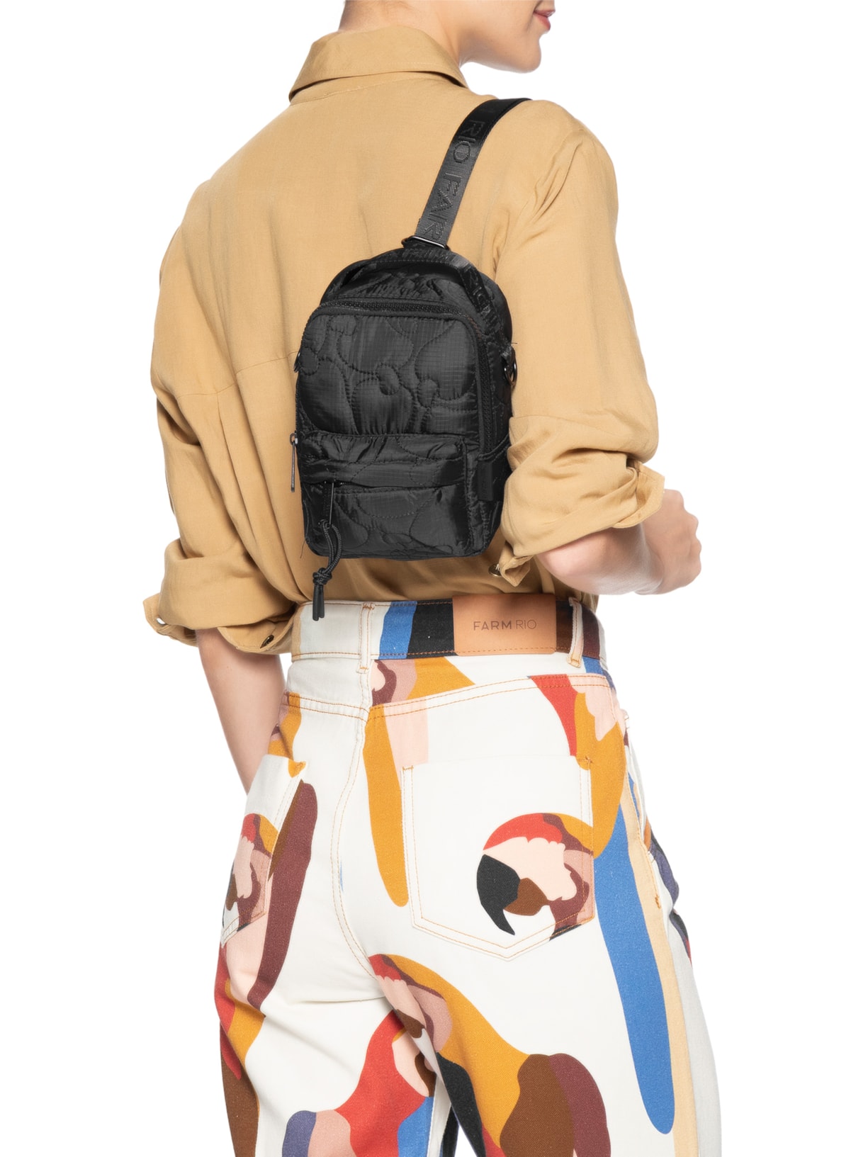 Mochila Feminino Borogodó Puffer Preto Farm Etc