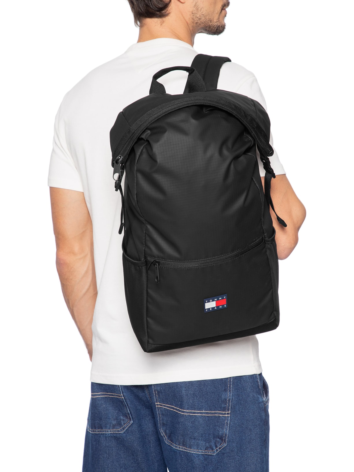 Mochila Masculina Daily Tech Roll Top Preto Tommy Jeans