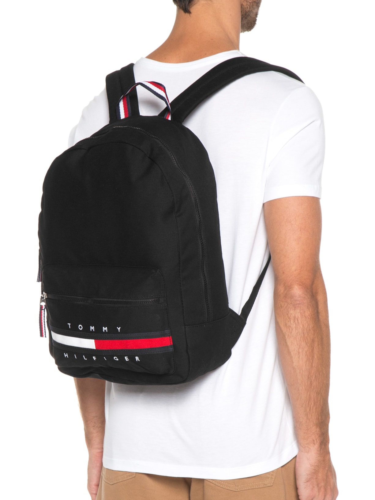 Mochila Masculina Solid Gino Backpack Preto Tommy Hilfiger