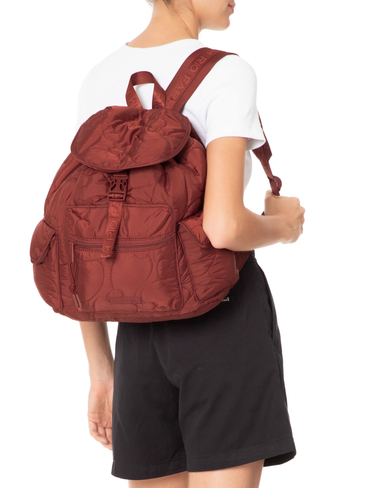 Mochila Pipoca Gráfico Tropi Puffer Vermelho Farm Etc