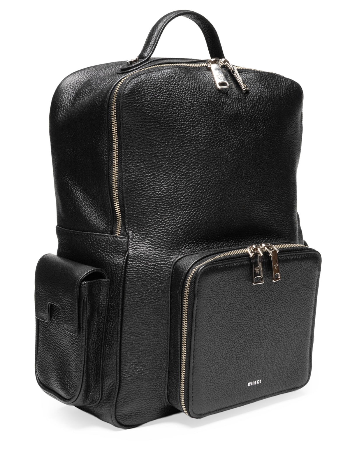 Mochila Unissex Couro Preto Misci