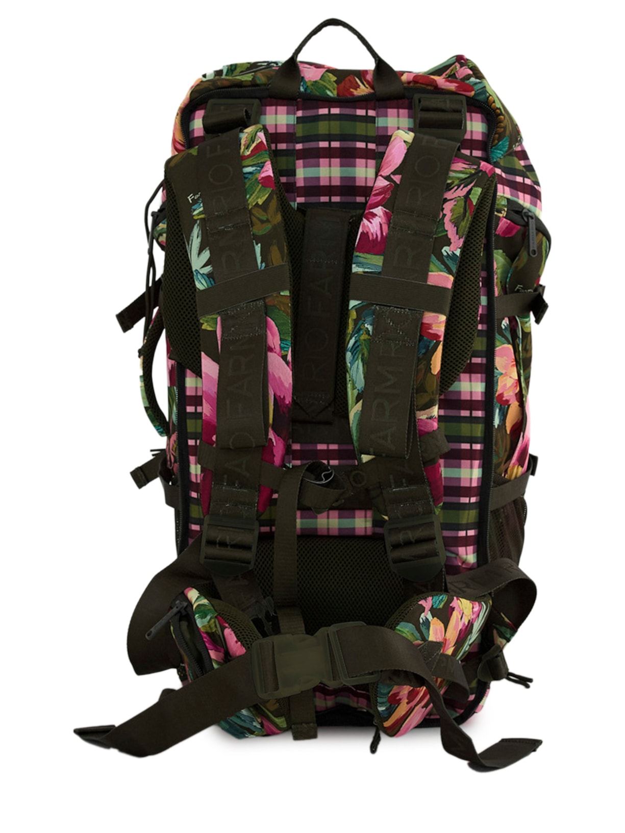 Mochilão Feminino  Xadrez Camping Patchwork Verde Farm Etc