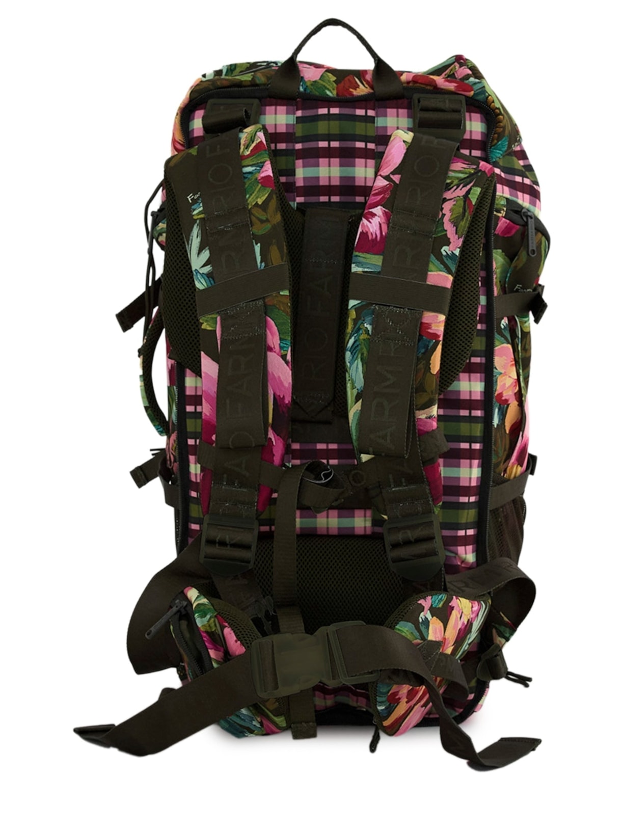 Mochilão Feminino  Xadrez Camping Patchwork Verde Farm Etc