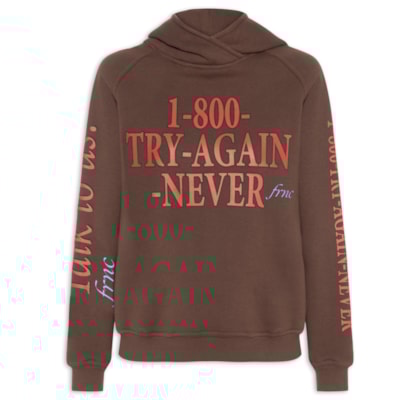 Moletom Capuz Try Again Feminino - Marrom