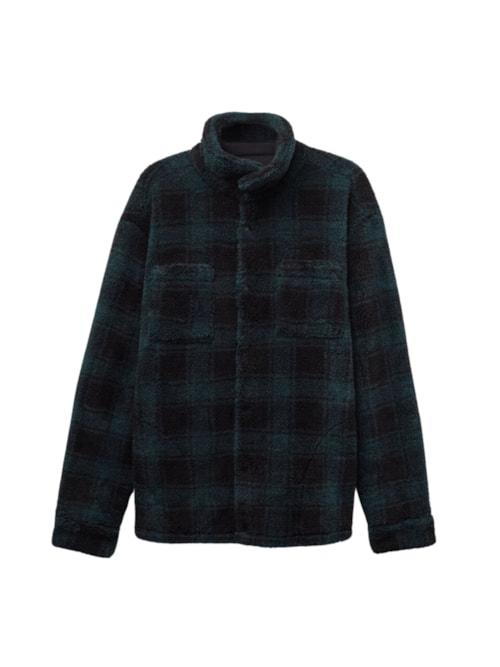 Moletom Com Efeito Soft Com Ziper e Capuz - Verde