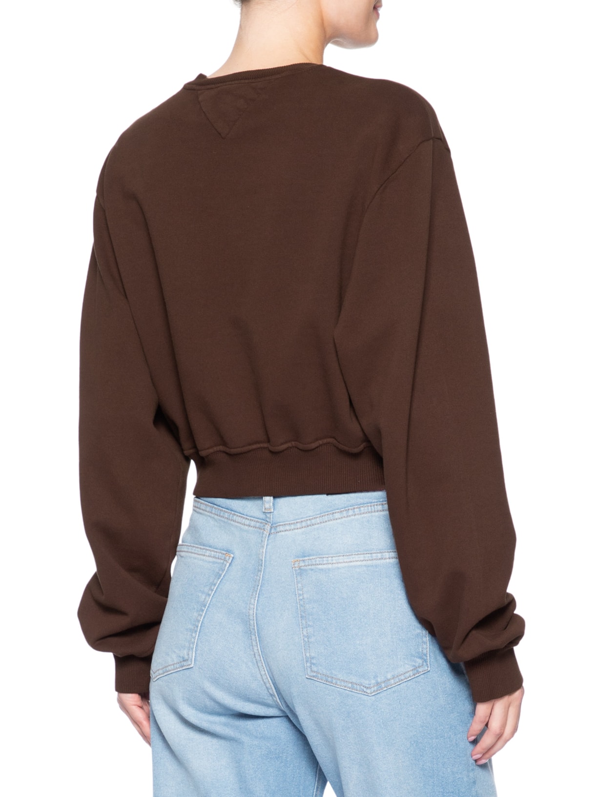 Moletom Cropped Feminino S-Flag Crew – Marrom Tommy Jeans