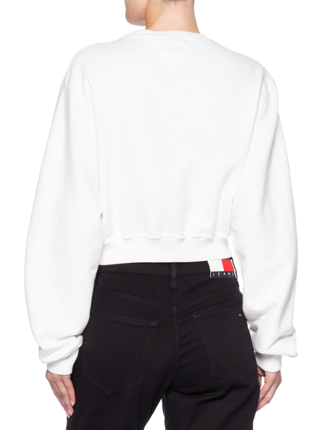 Moletom Cropped Feminino S-Flag Crew – Off White Tommy Jeans