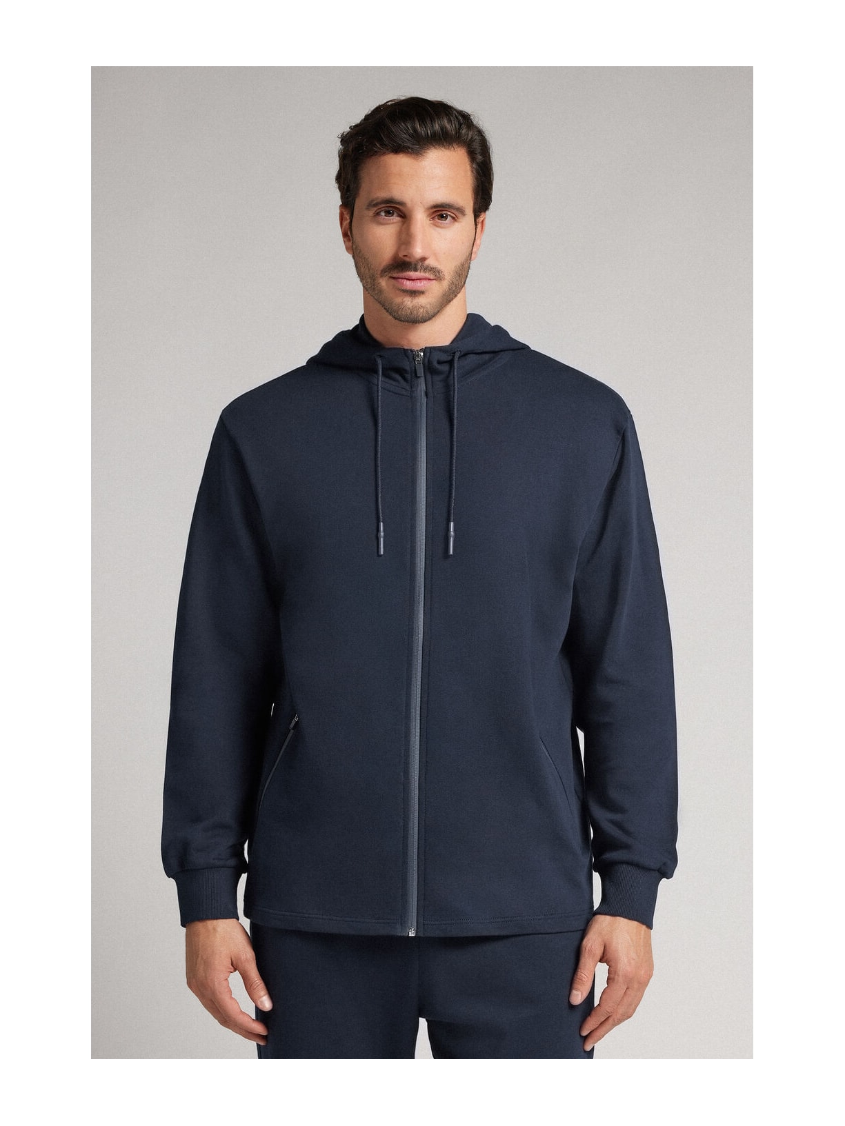 Moletom Em Algodão Com Zíper Azul Intimissimi