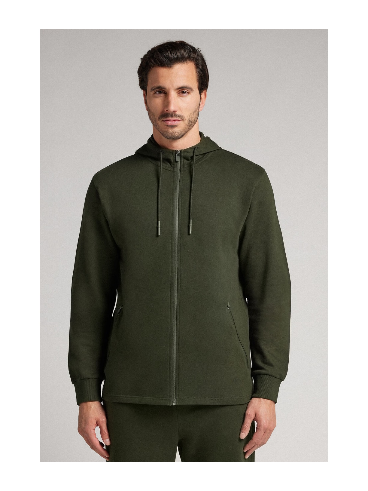 Moletom Em Algodão Com Zíper Verde Intimissimi