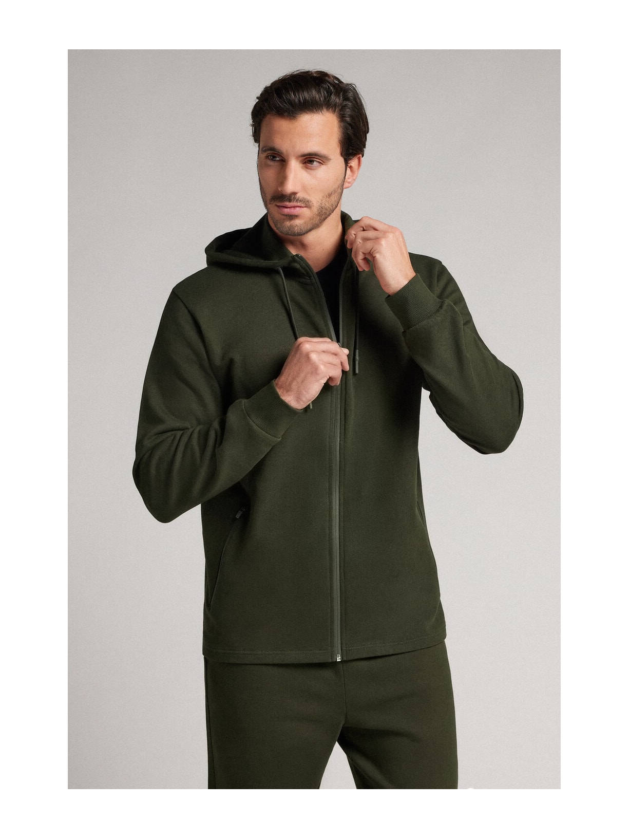 Moletom Em Algodão Com Zíper Verde Intimissimi