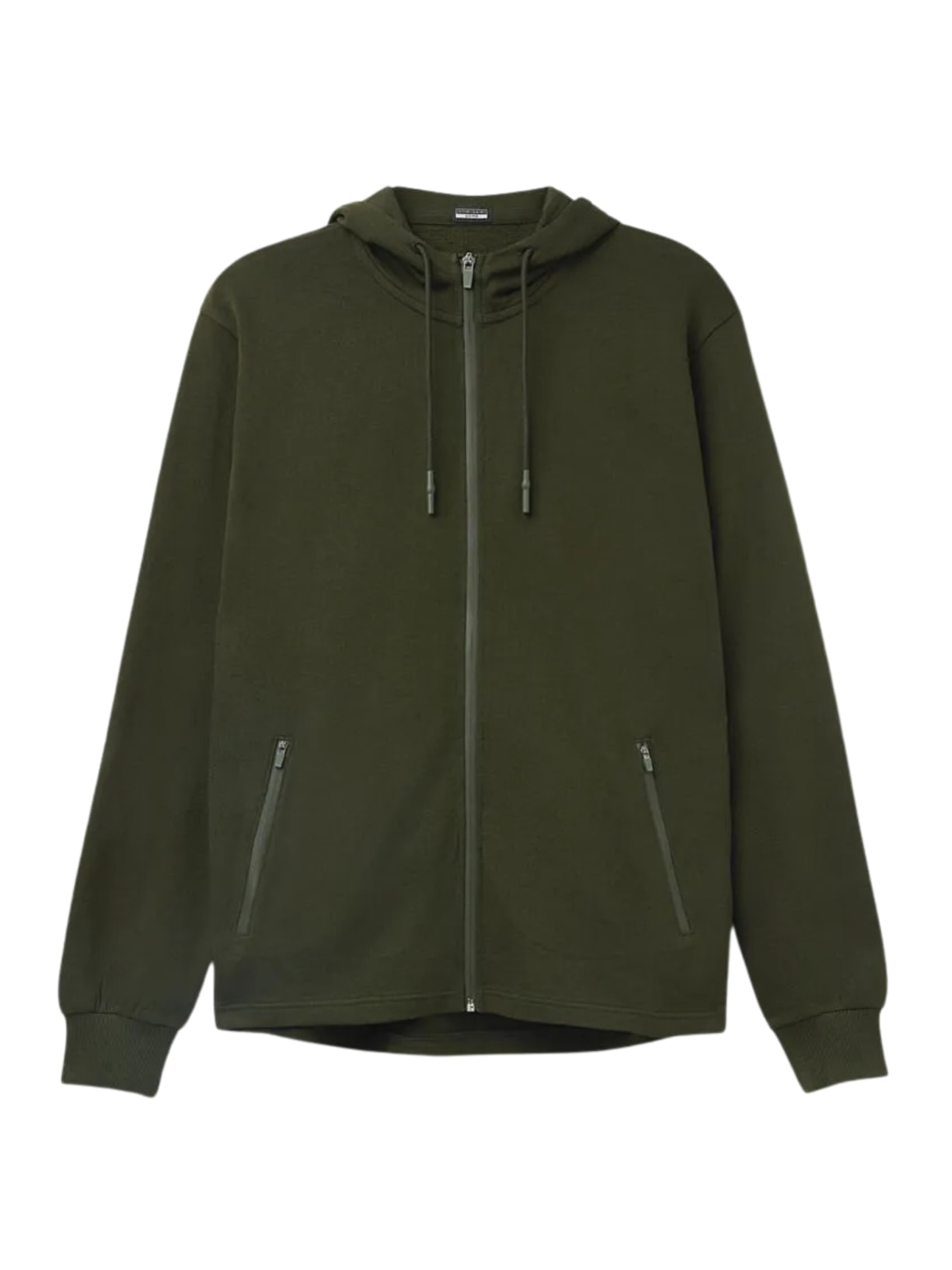 Moletom Em Algodão Com Zíper - Verde