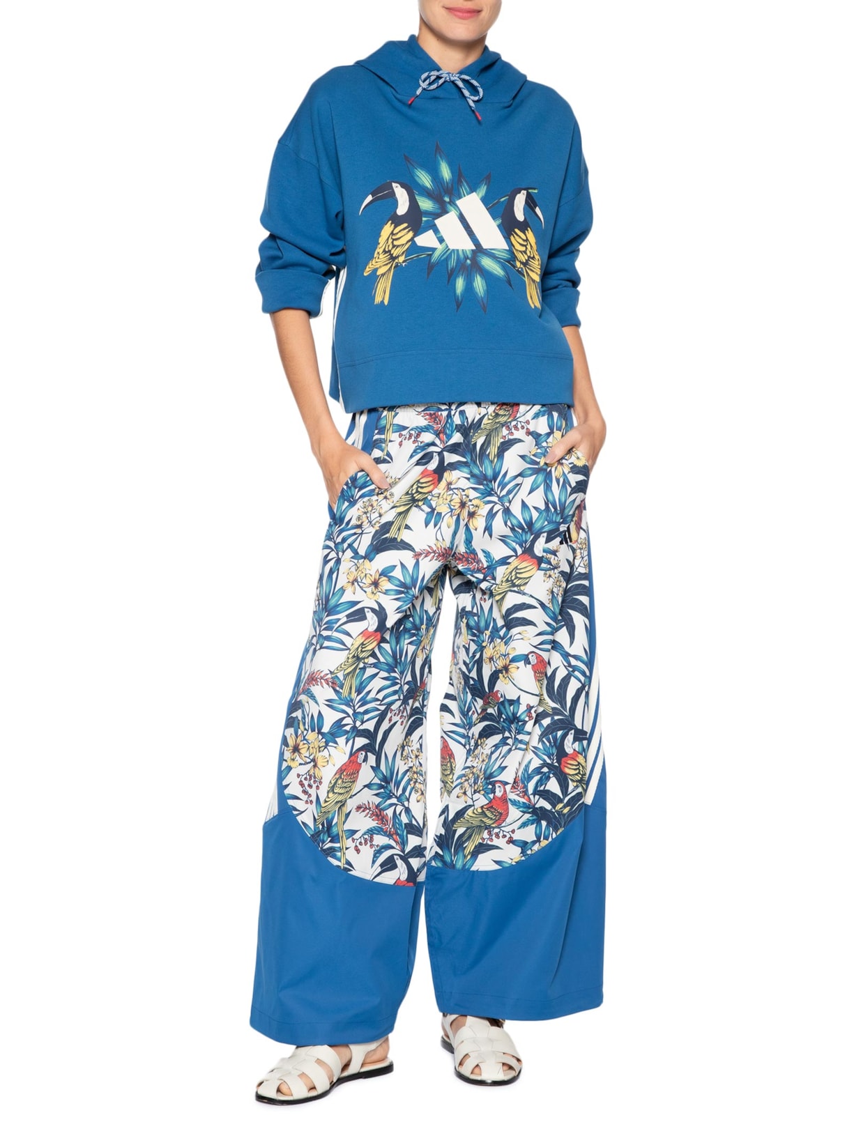 Moletom Feminino Azul Adidas + Farm