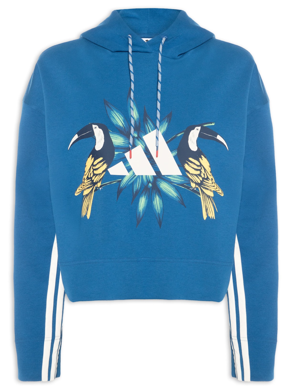 Moletom Feminino Azul Adidas + Farm