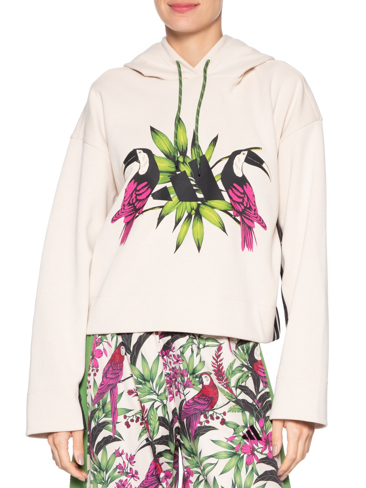 Moletom Feminino Bege Adidas + Farm