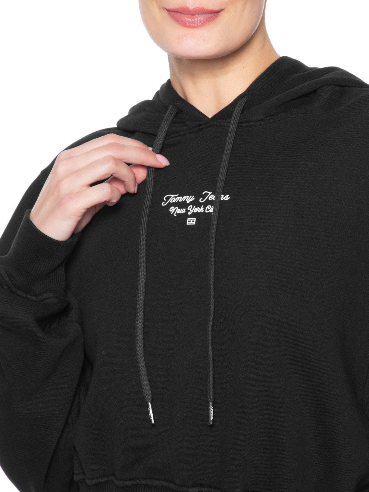 Moletom Feminino Essential Logo Hoodie – Preto Tommy Jeans