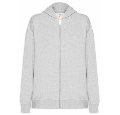 Moletom Feminino Isoli Teddy Oversized Zip - Cinza