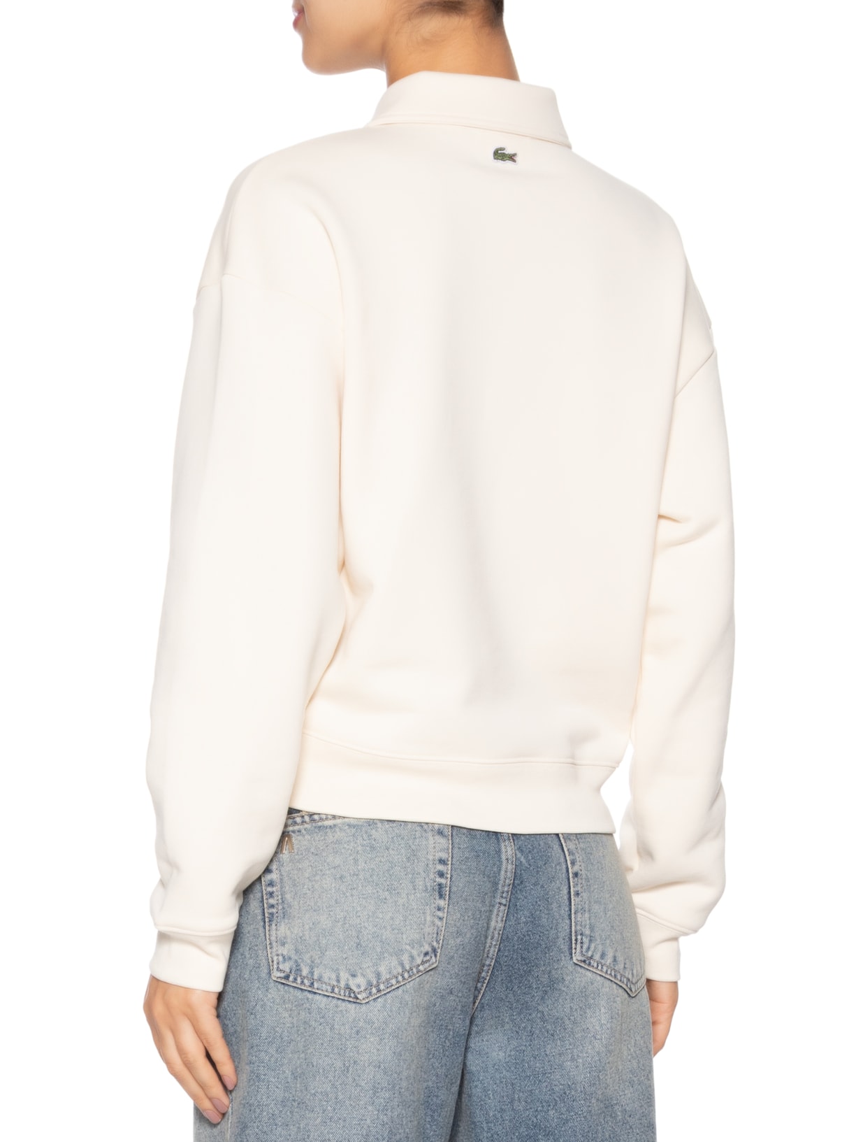 Moletom Feminino Polo Embossed Off White Lacoste