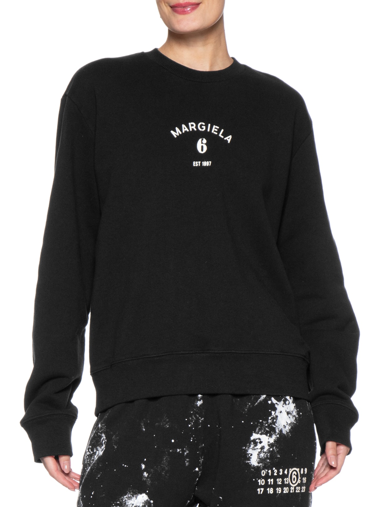 Moletom Feminino Signature Jersey – Preto Mm6 Maison Margiela