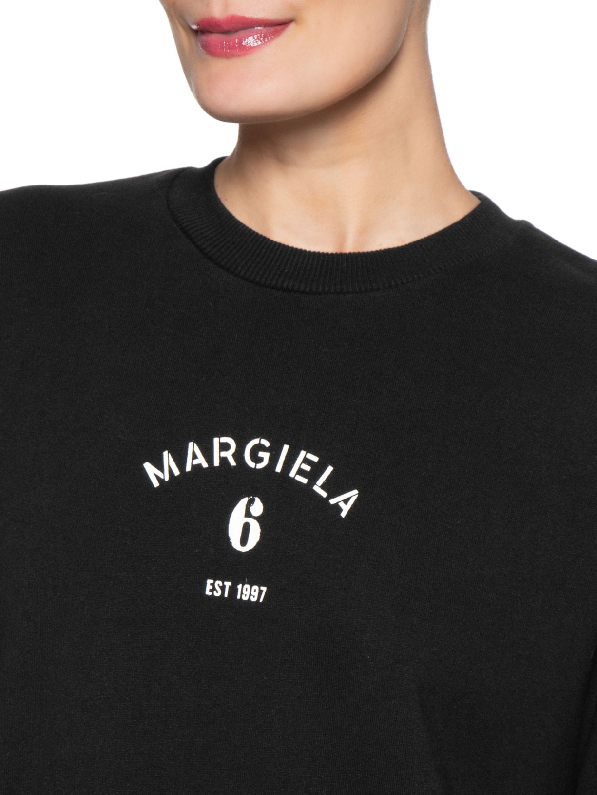 Moletom Feminino Signature Jersey – Preto Mm6 Maison Margiela
