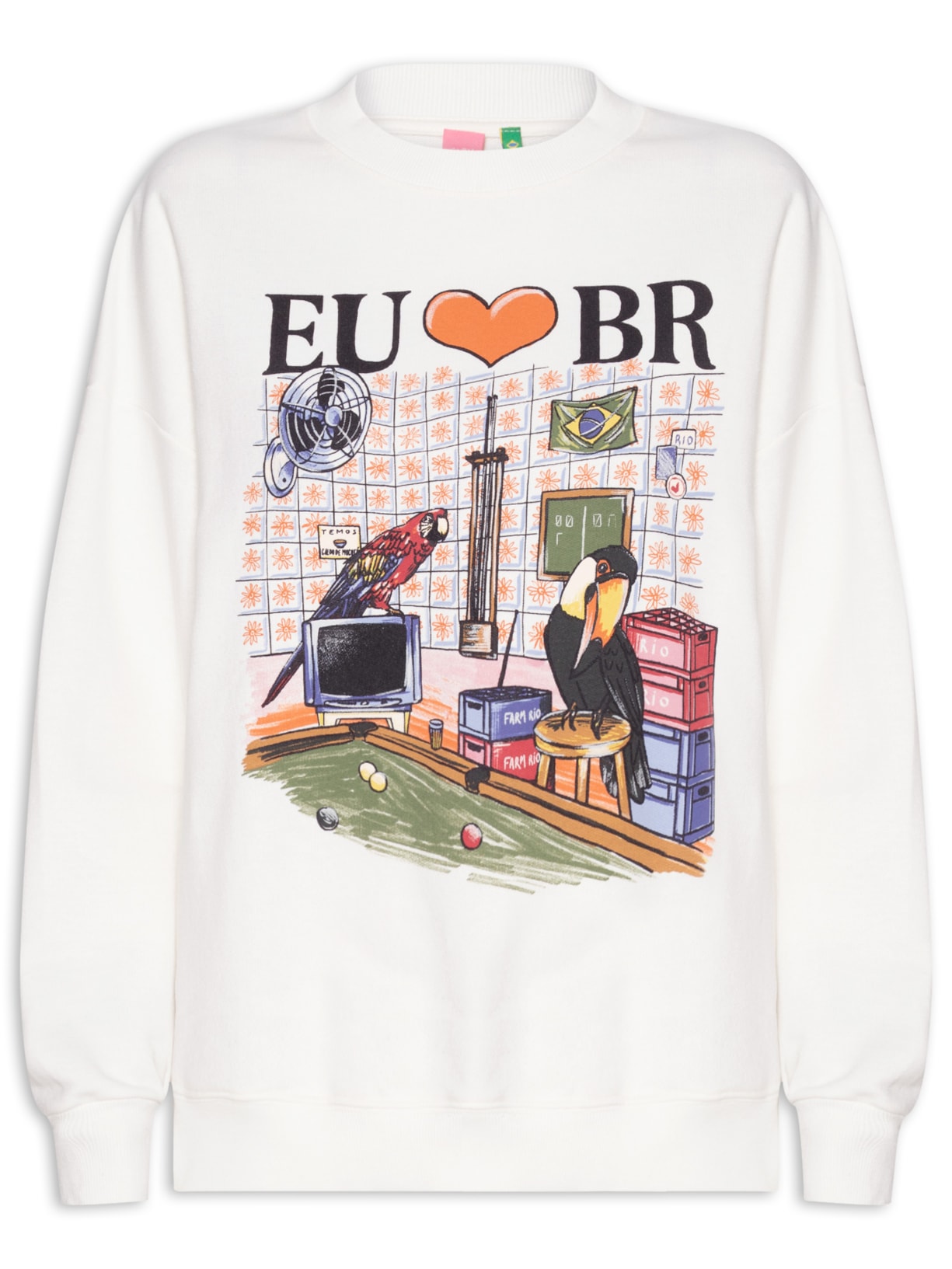 Moletom Feminino Sinuca de Bar – Branco Farm