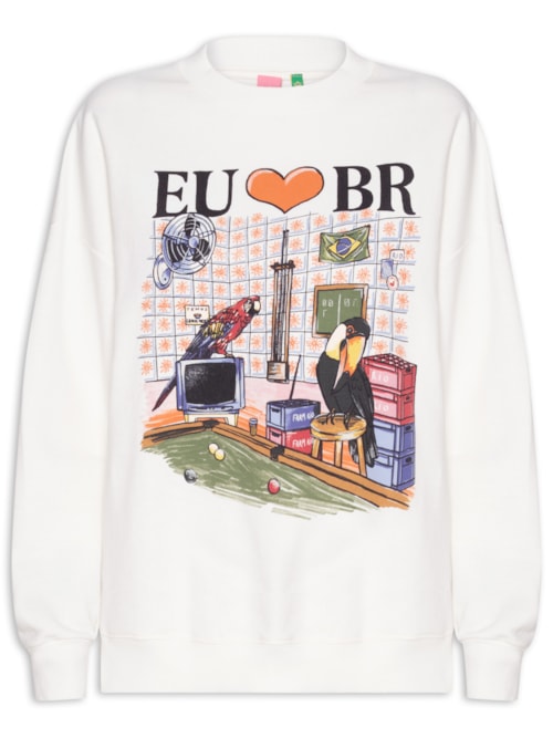 Moletom Feminino Sinuca de Bar – Branco