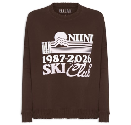 Moletom Feminino Ski Club - Marrom