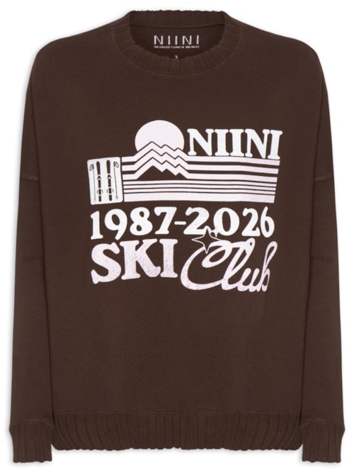 Moletom Feminino Ski Club - Marrom