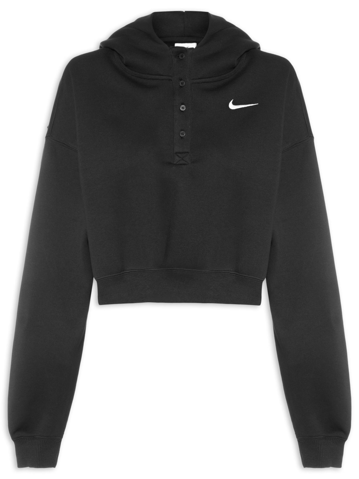 Moletom Feminino W NSW PHNX FLC OS CRP HNLY HDY Preto Nike