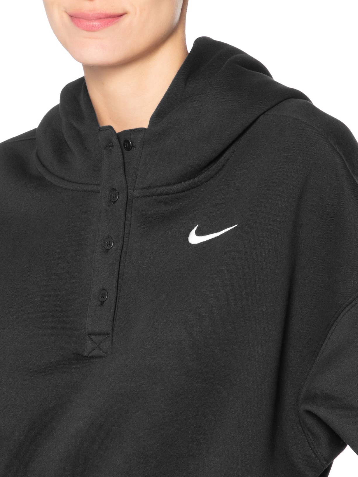Moletom Feminino W NSW PHNX FLC OS CRP HNLY HDY – Preto Nike