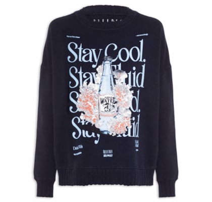 Moletom Feminino Water Navy - Azul