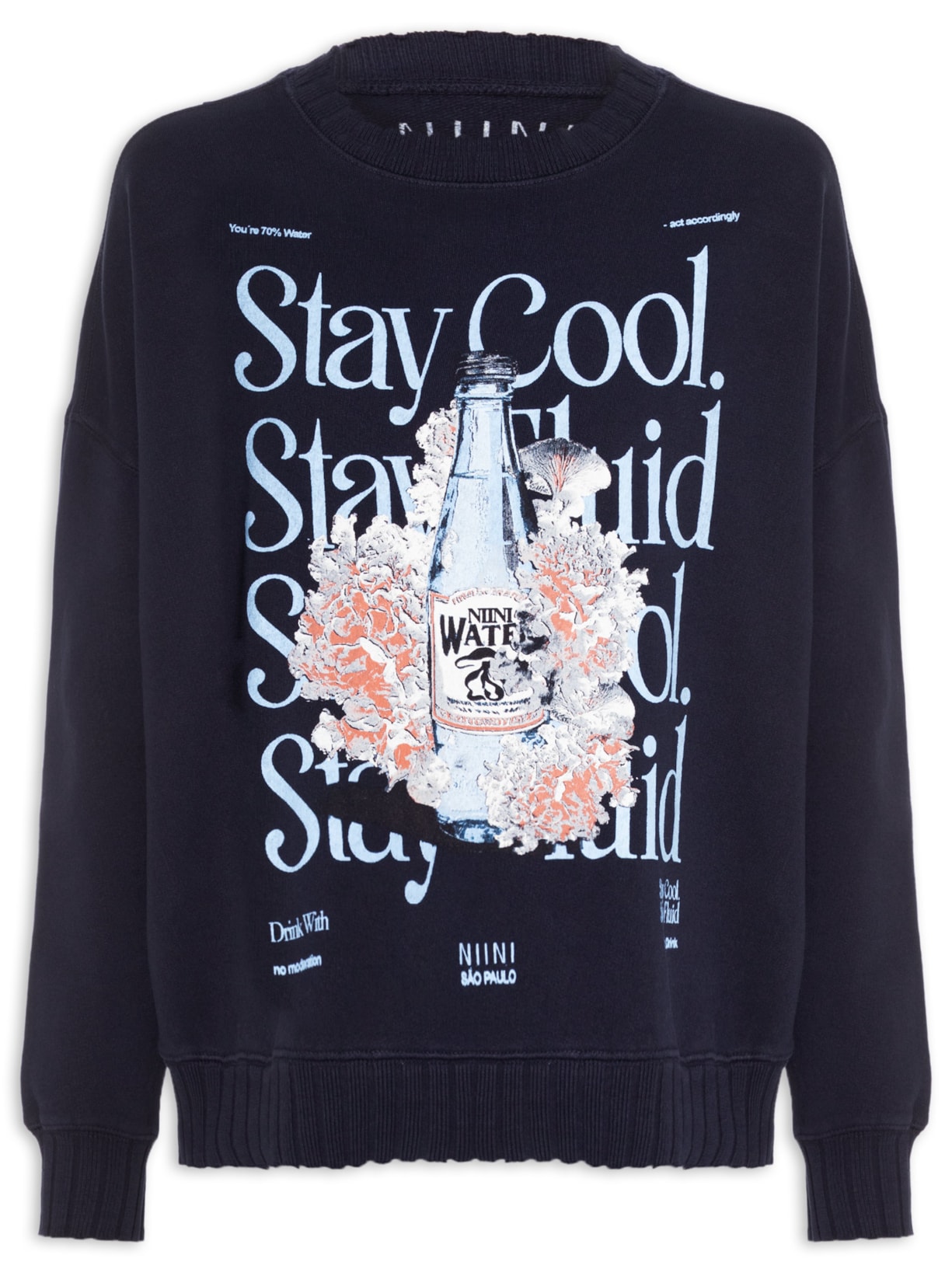 Moletom Feminino Water Navy - Azul