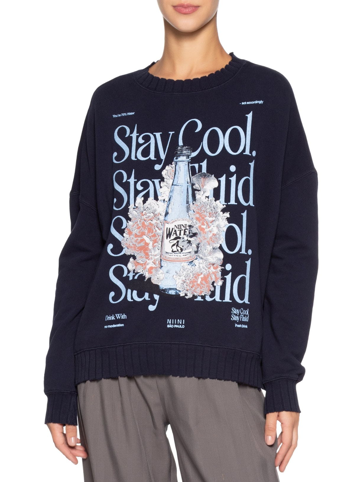 Moletom Feminino Water Navy Azul Niini