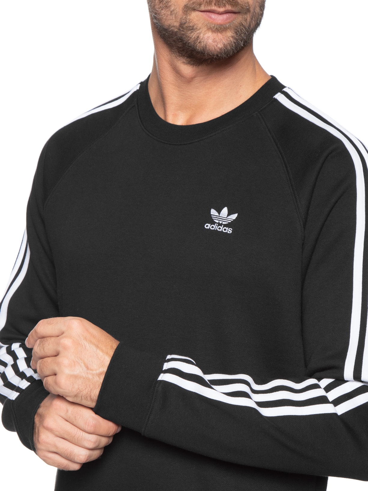 Adidas Originals Moletom Masculino Stripes Preto
