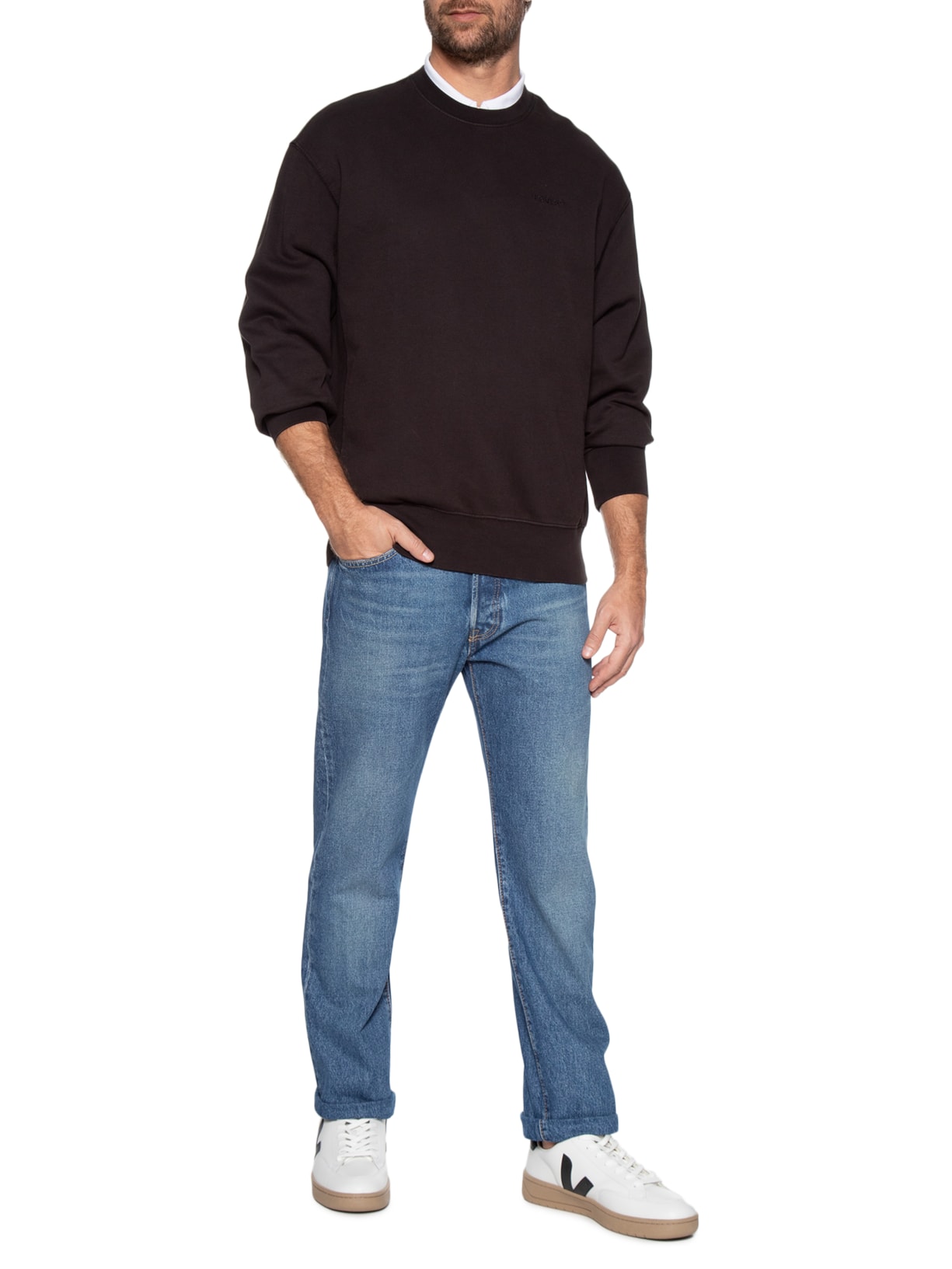 Moletom Masculino Authentic Gola Careca Preto Levi's