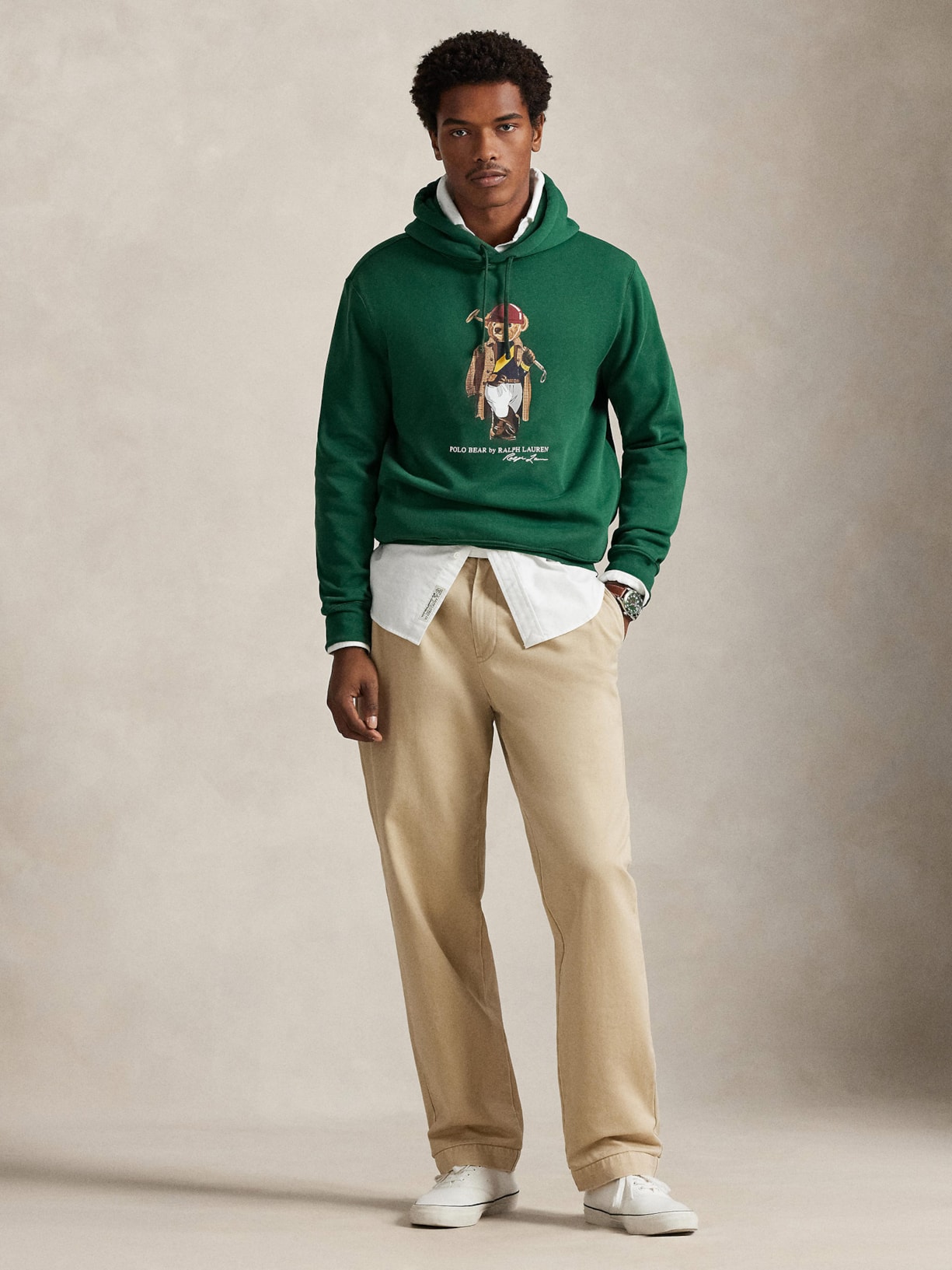 Moletom Masculino Bear Com Capuz Seasonal Verde Polo Ralph Lauren
