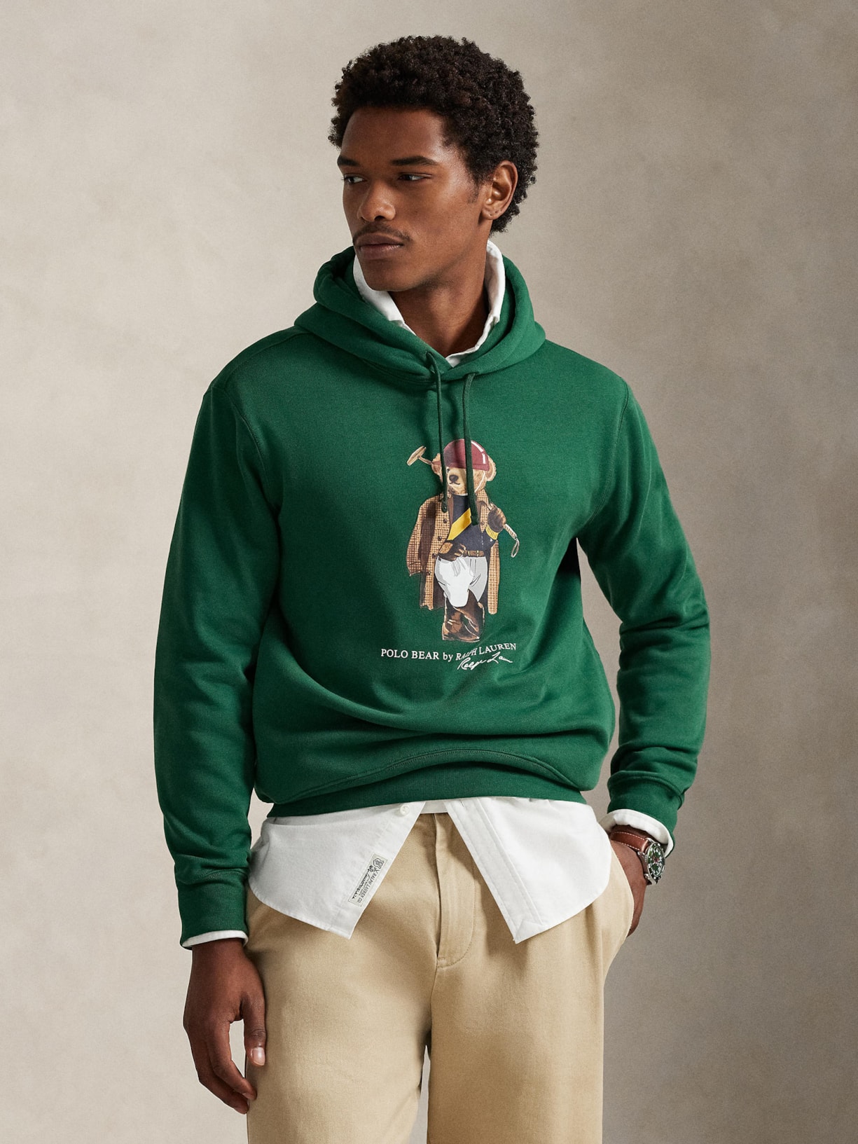 Moletom Masculino Bear Com Capuz Seasonal Verde Polo Ralph Lauren