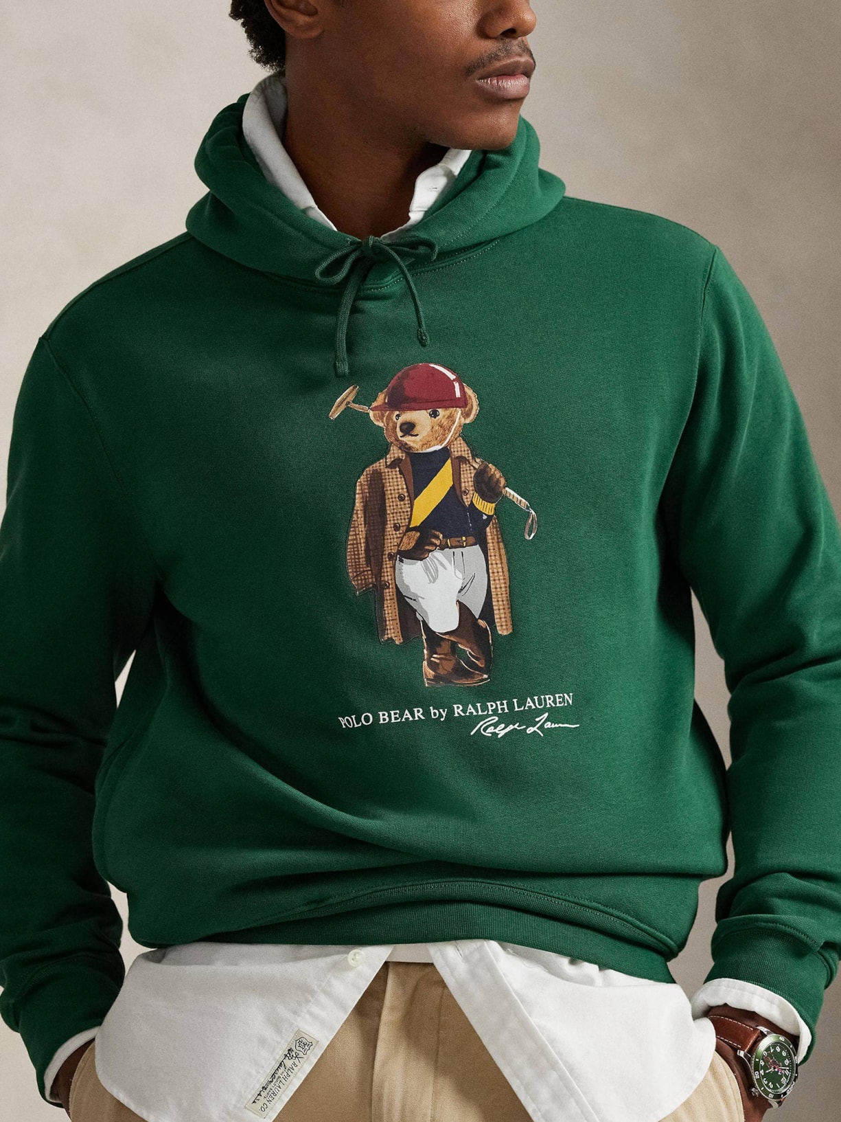 Moletom Masculino Bear Com Capuz Seasonal Verde Polo Ralph Lauren