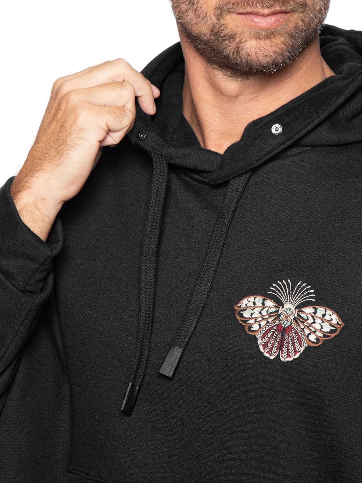 Moletom Masculino Butterfly Embroidered Preto Osklen