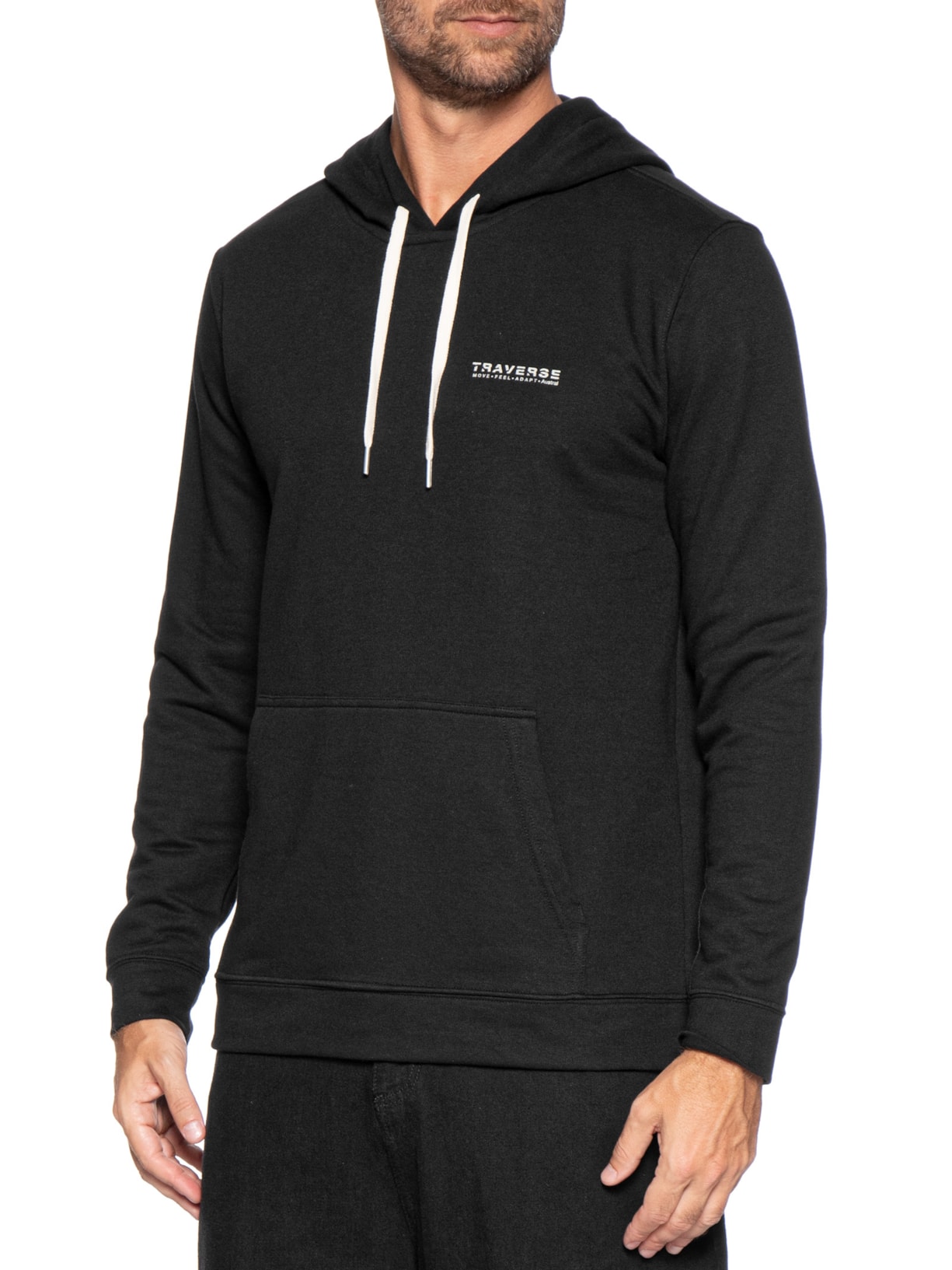 Moletom Masculino Capuz Traverse Preto Austral