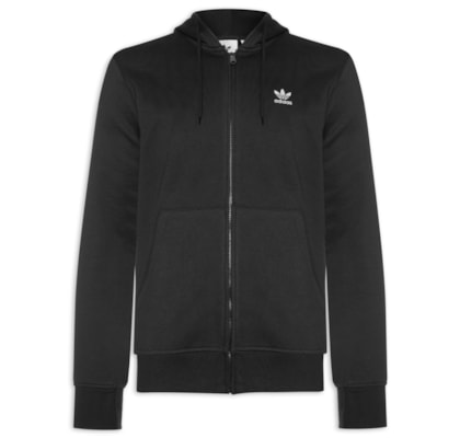 Moletom Masculino  Capuz Zíper Trefoil Essentials - Preto