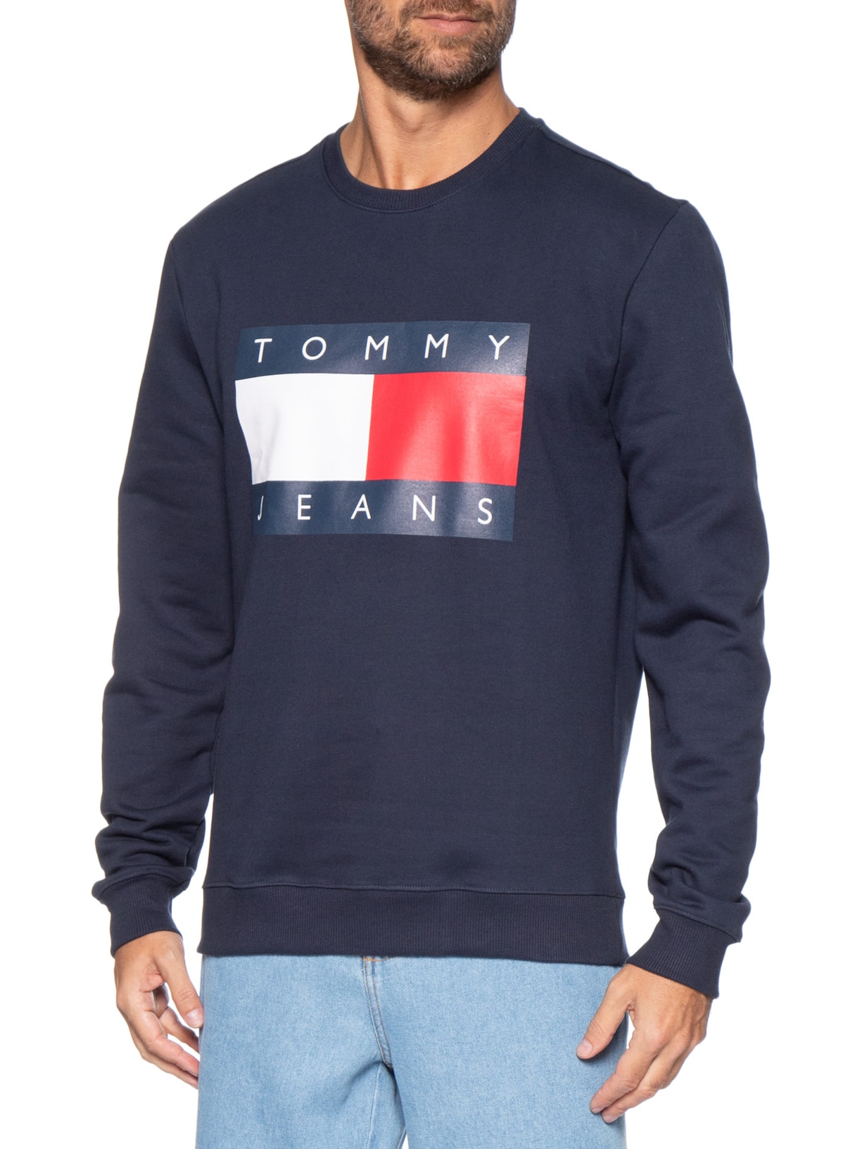 Moletom Masculino Com Logo Gola Careca – Azul Tommy Jeans