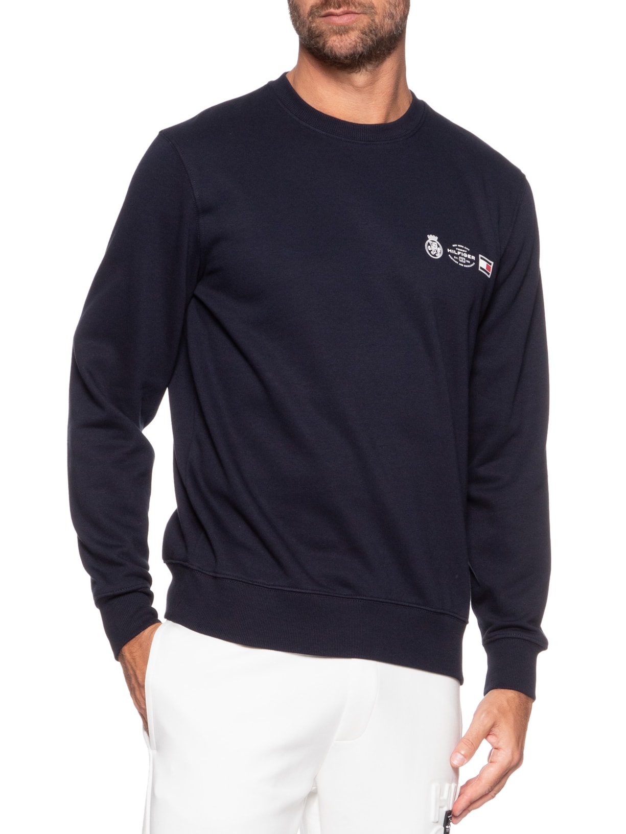 Moletom Masculino Crest Outline Azul Tommy Hilfiger