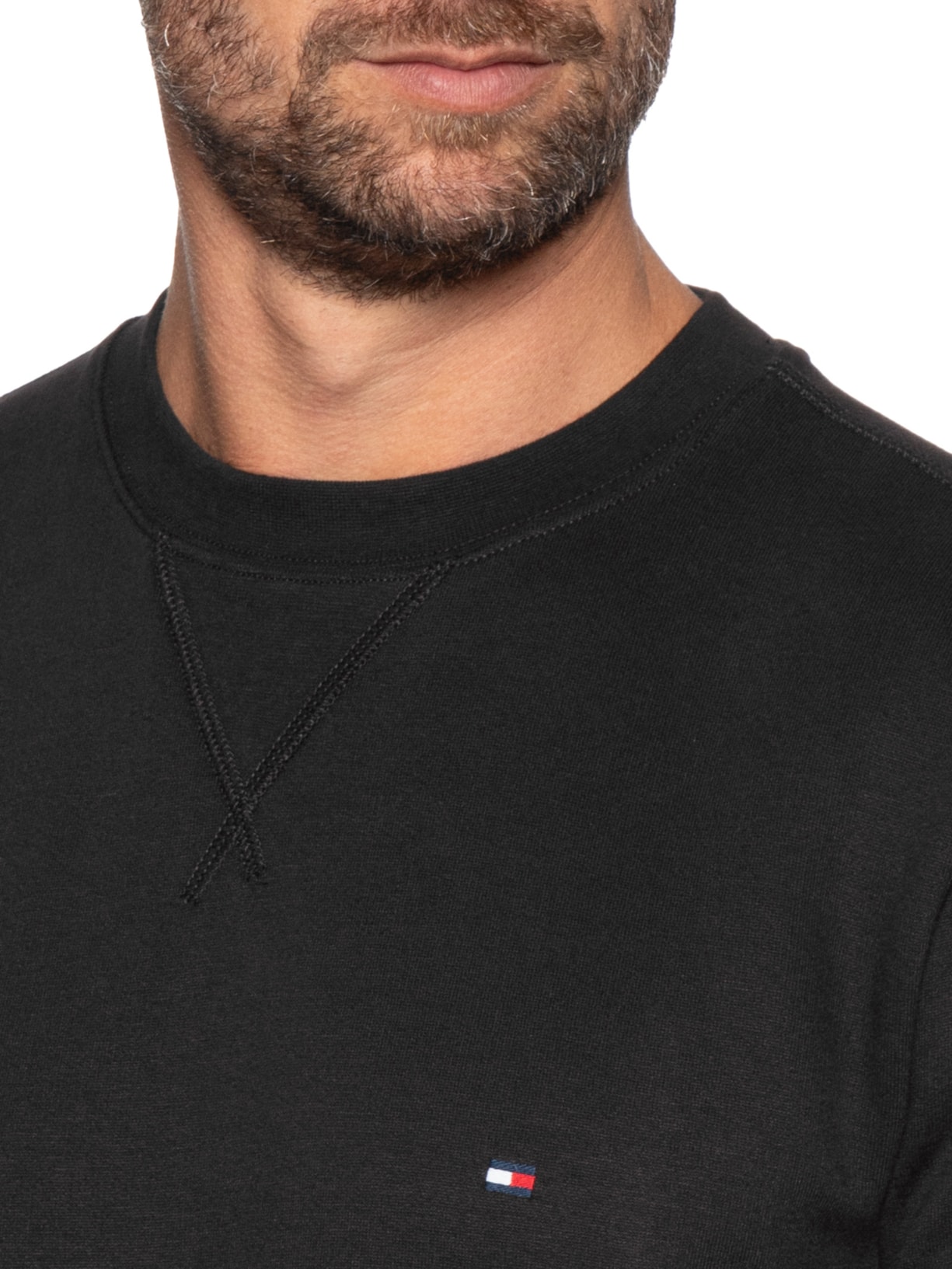 Moletom Masculino Essential Fleece Gola Preto Tommy Hilfiger