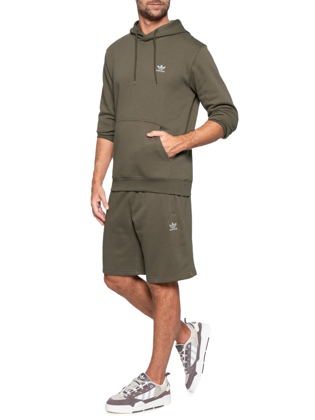 Moletom Masculino Essentials Com Capuz - Adidas Originals - Marrom