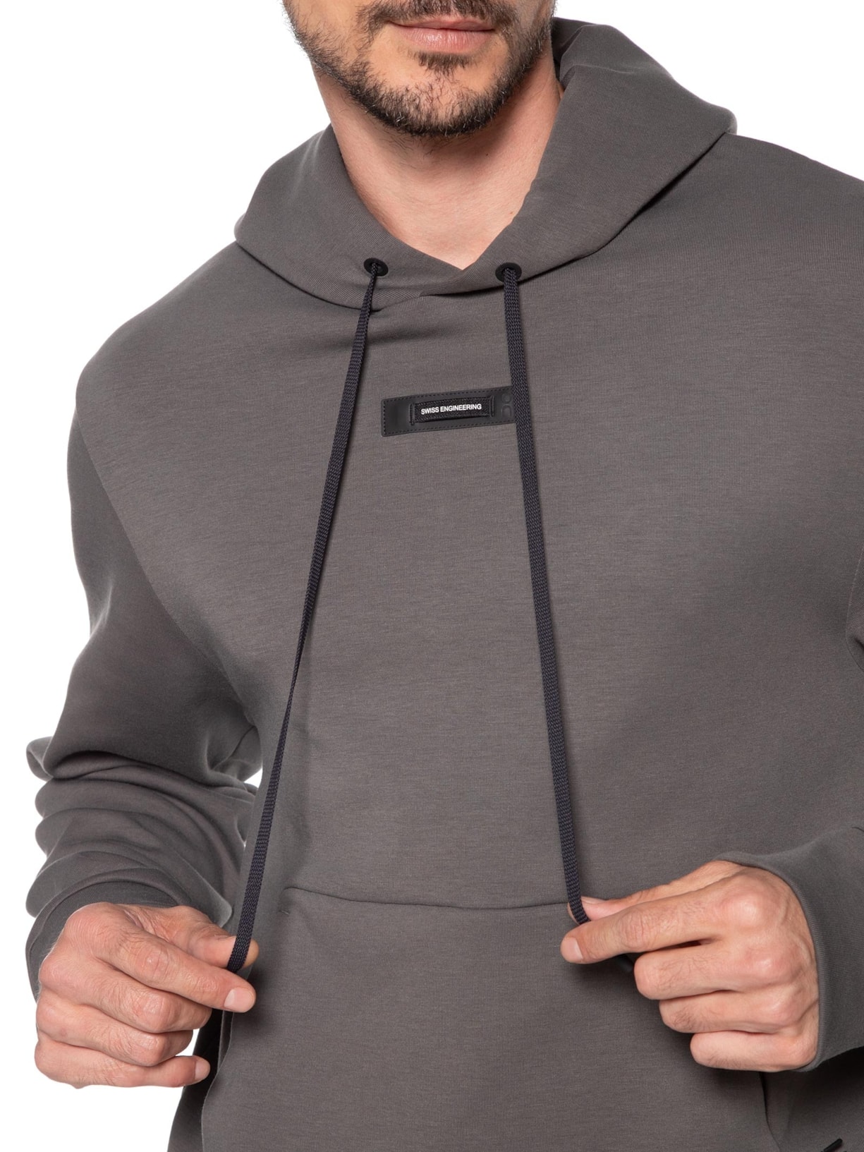 Moletom Masculino  Focus Tech Hoodie Cinza On Running