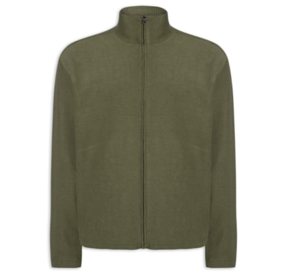 Moletom Masculino Full Zíper Canelado Trekking - Verde