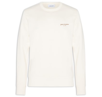 Moletom Masculino Gola Careca Estampa Logo - Branco