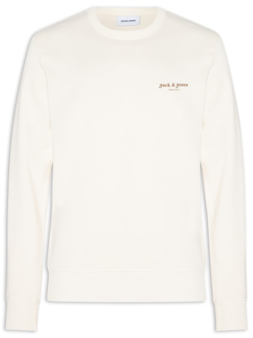 Moletom Masculino Gola Careca Estampa Logo - Branco
