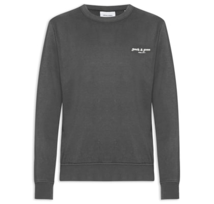 Moletom Masculino Gola Careca Estampa Logo - Preto