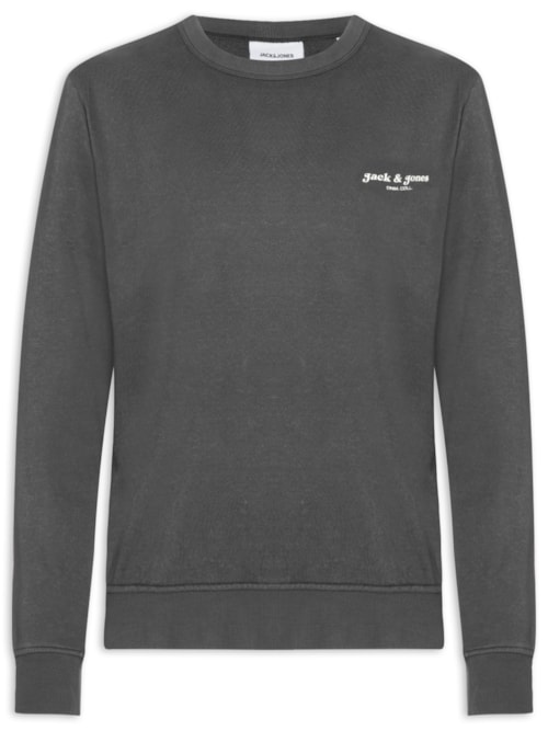 Moletom Masculino Gola Careca Estampa Logo - Preto